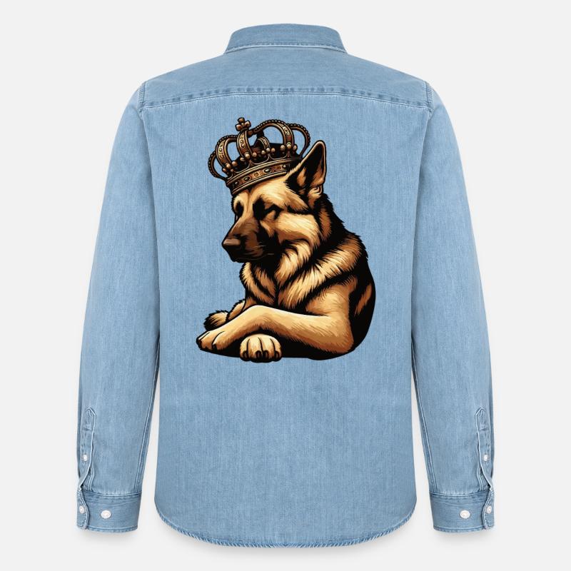 Deutscher Schäferhund Schäferhunde Schäferhunde - Männer Jeanshemd Organic von Stanley/Stella - verwaschenes Hellblau