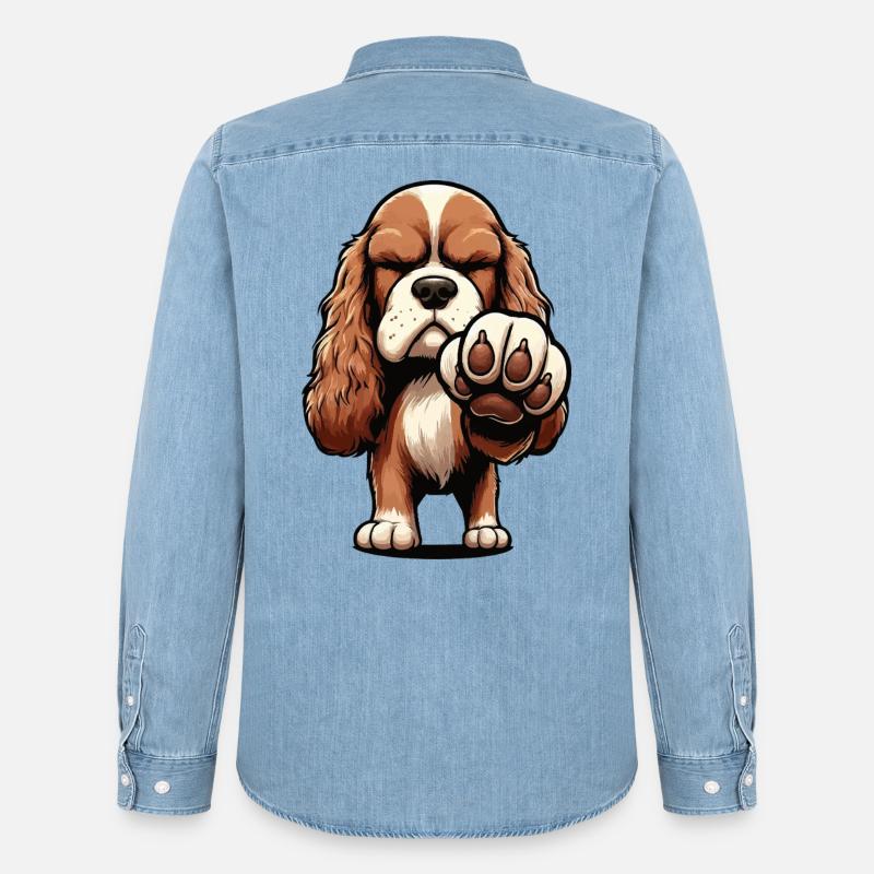 Cocker Spaniel Cockerhund Cocker Spaniel Besitzer - Männer Jeanshemd Organic von Stanley/Stella - verwaschenes Hellblau