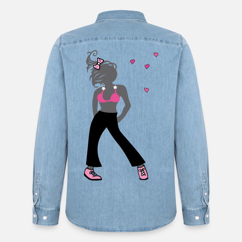 Junges Mädchen - Männer Jeanshemd Organic von Stanley/Stella - verwaschenes Hellblau