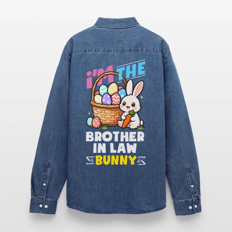 Happy Easter Sweet Easter Bunny Egg Hunt Easter Eggs Men’s Organic Denim Shirt by Stanley/Stella