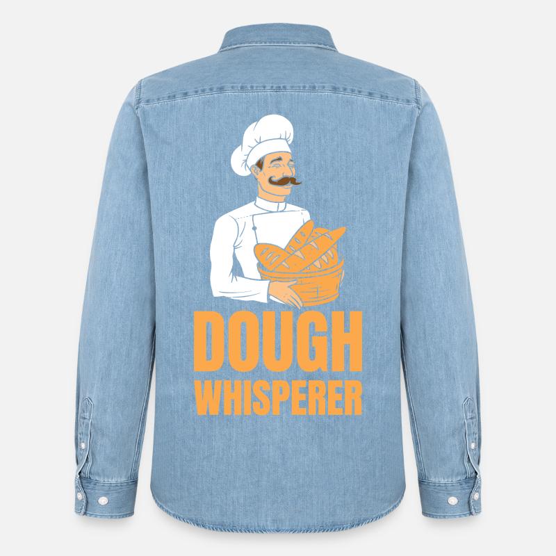 Bäcker Dough Whisperer - Männer Jeanshemd Organic von Stanley/Stella - verwaschenes Hellblau