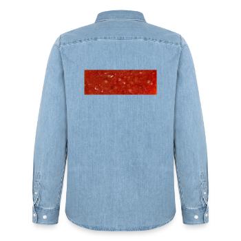 Tomatensauce - Männer Jeanshemd Organic von Stanley/Stella - verwaschenes Hellblau - Hinten - AI Model Male 185 light (185cm)