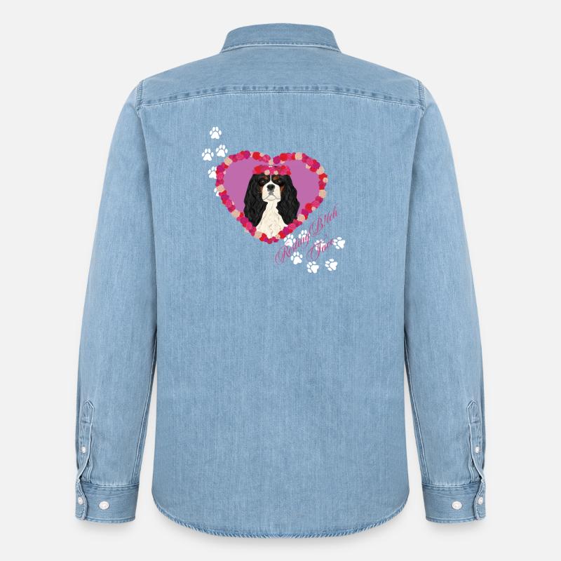 Ruhende B!tch Face Cavalier King - Männer Jeanshemd Organic von Stanley/Stella - verwaschenes Hellblau