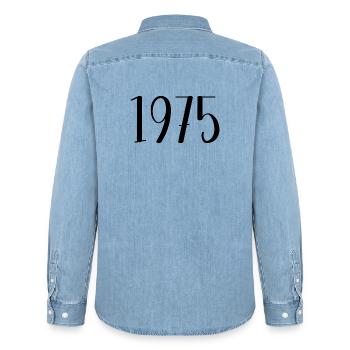 1975 - Männer Jeanshemd Organic von Stanley/Stella - verwaschenes Hellblau - Hinten - AI Model Male 185 light (185cm)