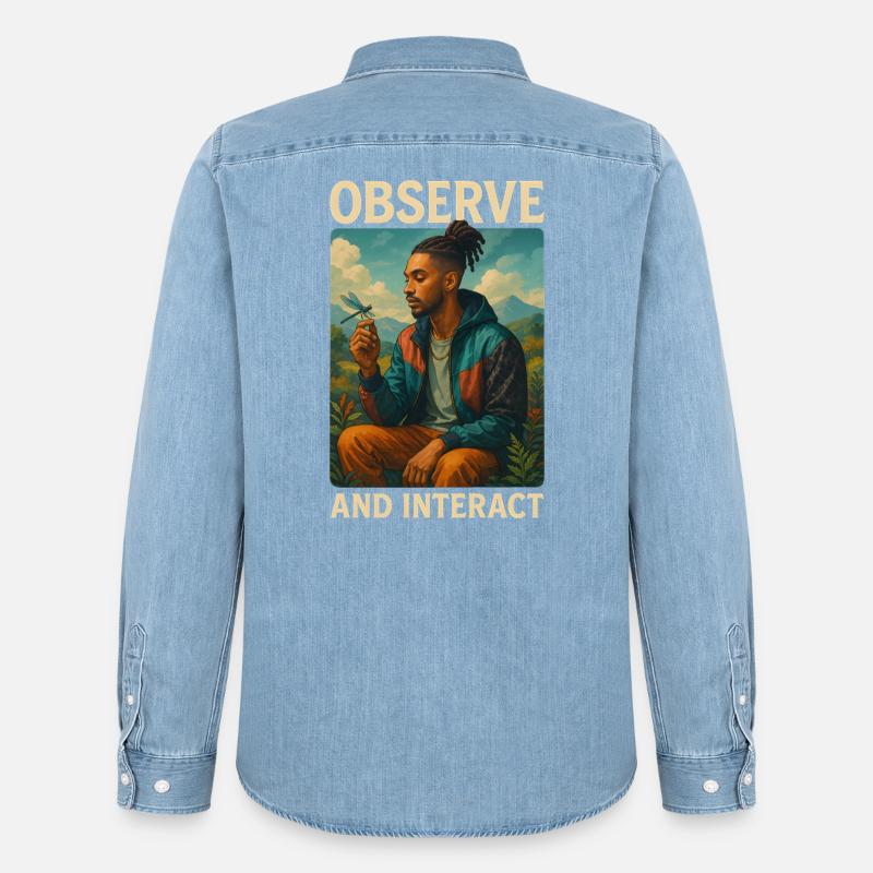 Observe & Interact - Männer Jeanshemd Organic von Stanley/Stella - verwaschenes Hellblau