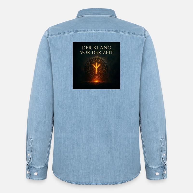 Der Klang vor der Zeit - Männer Jeanshemd Organic von Stanley/Stella - verwaschenes Hellblau
