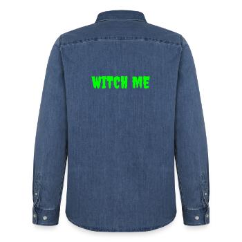 Conception de t-shirt sur le thème de la sorcellerie magique - Chemise en denim homme bio Stanley/Stella - bleu moyen délavé  - Dos - AI Model Male 185 light (185cm)