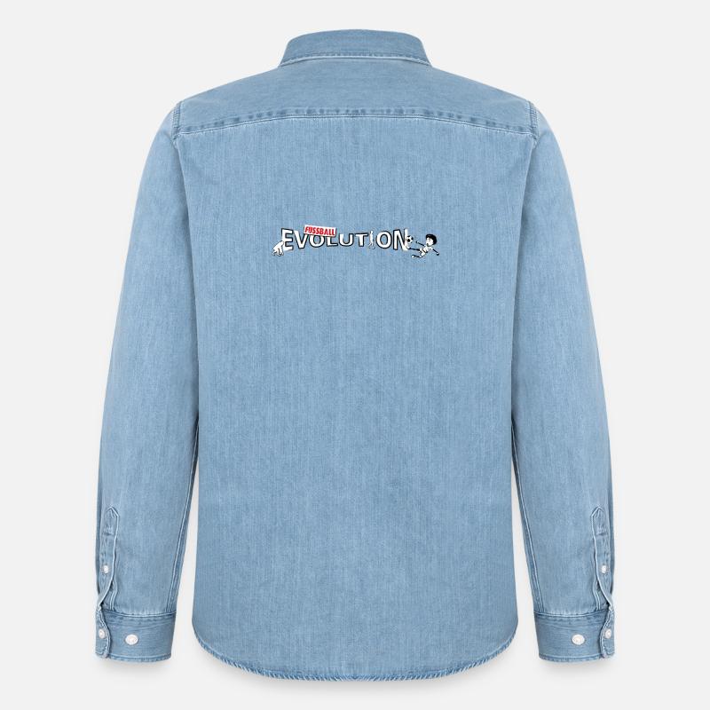 Football Evolution | Evolution Design - Men’s Organic Denim Shirt by Stanley/Stella - light wash