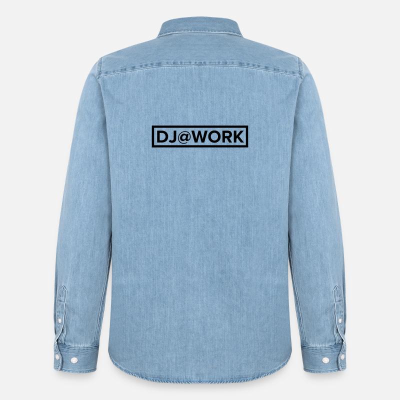 DJ at work - Männer Jeanshemd Organic von Stanley/Stella - verwaschenes Hellblau