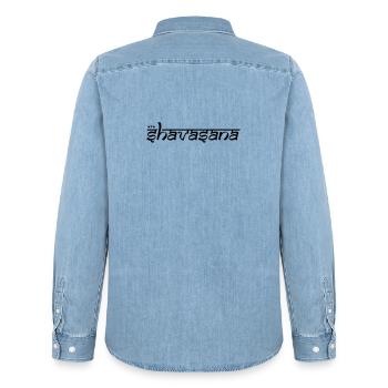 OM SHAVASANA - Chemise en denim homme bio Stanley/Stella - bleu clair délavé - Dos - AI Model Male 185 light (185cm)
