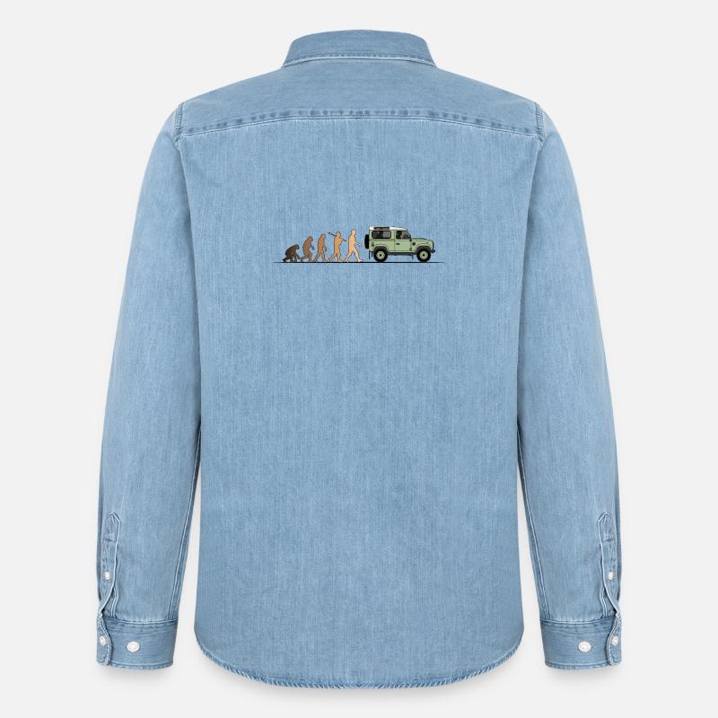 Defender Evolution 90 Farbe - Männer Jeanshemd Organic von Stanley/Stella - verwaschenes Hellblau