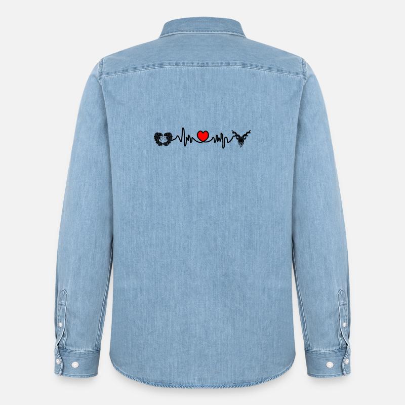Herzfrequenz Cardio Zwillinge Steinbock - Männer Jeanshemd Organic von Stanley/Stella - verwaschenes Hellblau