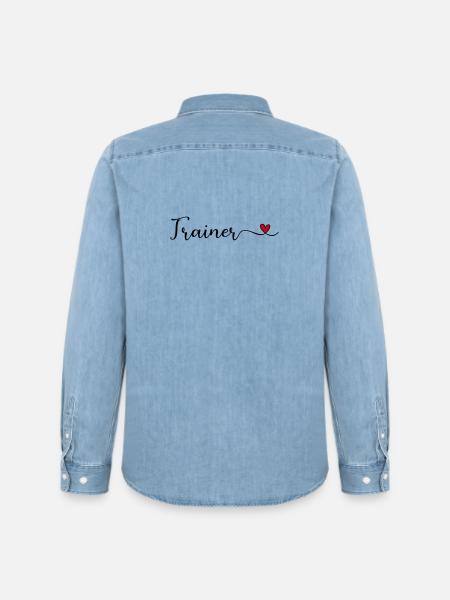 Entraîneur - Chemise en denim homme bio Stanley/Stella - bleu clair délavé