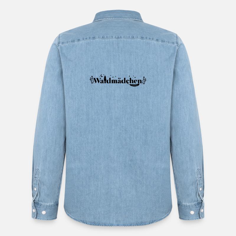 Waldmädchen – Wild. Frei. Echt. - Männer Jeanshemd Organic von Stanley/Stella - verwaschenes Hellblau