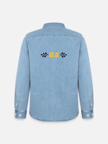 2541614 14743929 sølvbryllup - Stanley/Stella herre denimskjorte økologisk - afbleget lyseblå