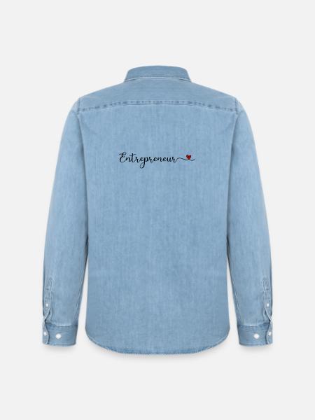 entrepreneur - Chemise en denim homme bio Stanley/Stella - bleu clair délavé