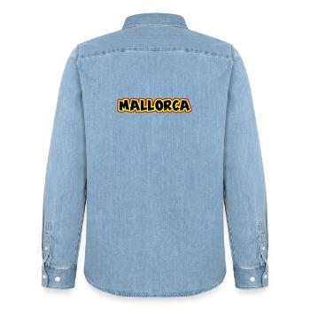 Mallorca - Männer Jeanshemd Organic von Stanley/Stella - verwaschenes Hellblau - Hinten - AI Model Male 185 light (185cm)