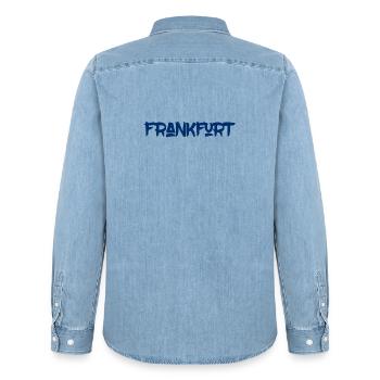Frankfurt - Main - Hessen - Römer - Höchst - Männer Jeanshemd Organic von Stanley/Stella - verwaschenes Hellblau - Hinten - AI Model Male 185 light (185cm)
