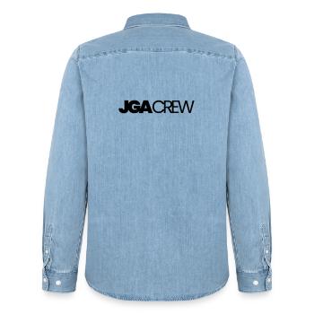 Bachelor Crew Bachelor Party - Men’s Organic Denim Shirt by Stanley/Stella - light wash - Back - AI Model Male 185 light (185cm)