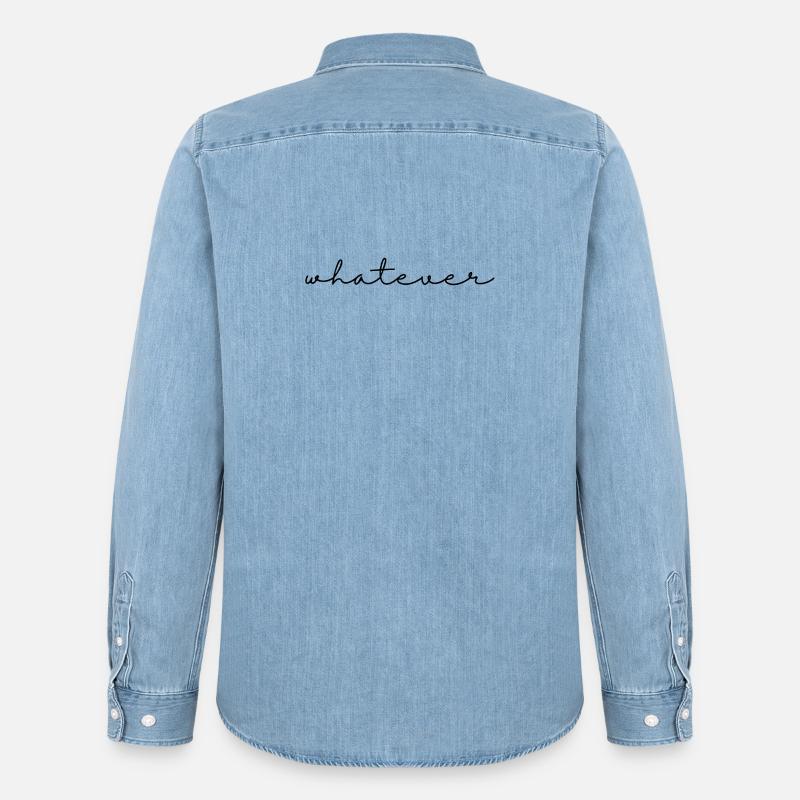 Whatever – Spruch, schlicht, cool u. selbstbewusst - Männer Jeanshemd Organic von Stanley/Stella - verwaschenes Hellblau