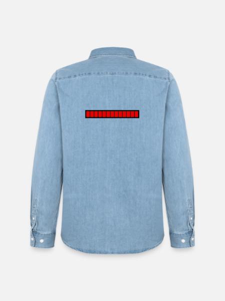 Rectangle loading bar Black Red (100%) - Men’s Organic Denim Shirt by Stanley/Stella - light wash