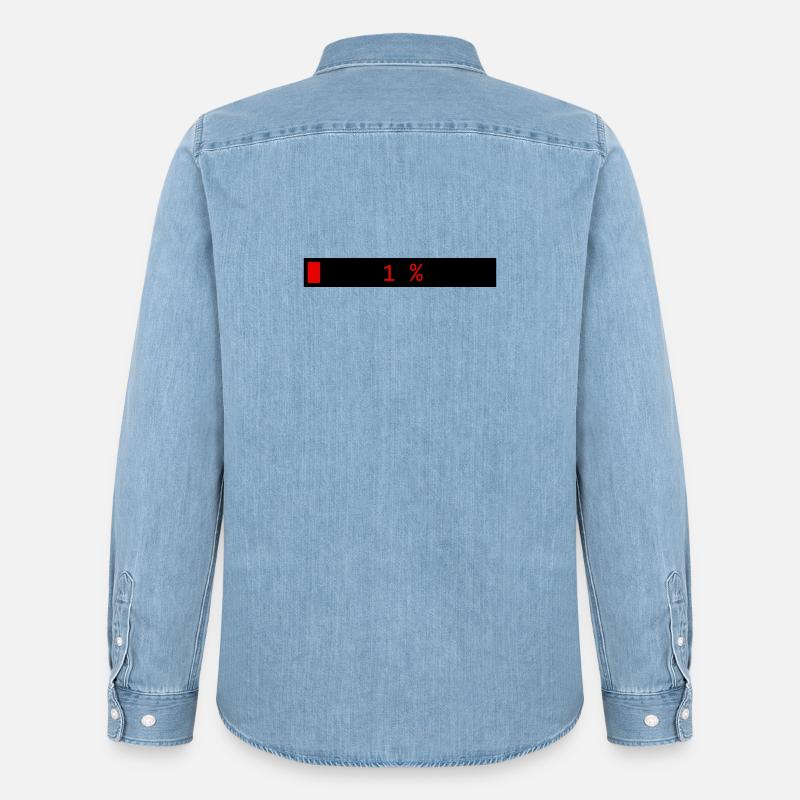 Rectangle loading bar Black Red 1% - Men’s Organic Denim Shirt by Stanley/Stella - light wash