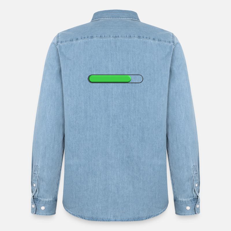 Average gauge Green (three quarters) - Men’s Organic Denim Shirt by Stanley/Stella - light wash