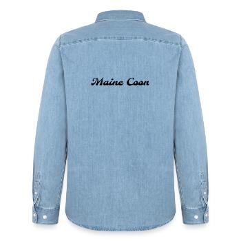 T-shirt typo Maine Coon style Molle - Men’s Organic Denim Shirt by Stanley/Stella - light wash - Back - AI Model Male 185 light (185cm)