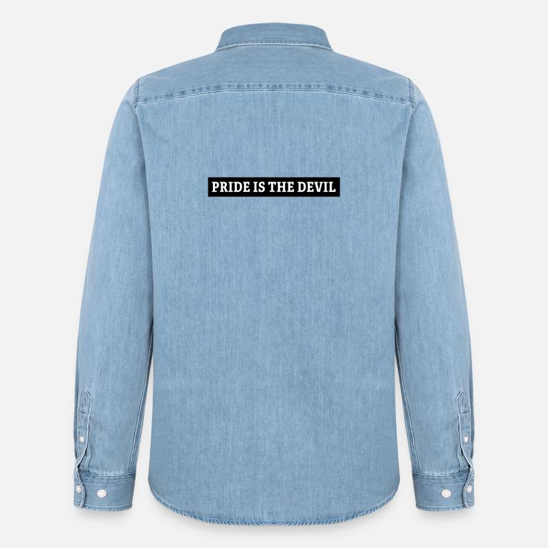 pride is the devil - Männer Jeanshemd Organic von Stanley/Stella - verwaschenes Hellblau
