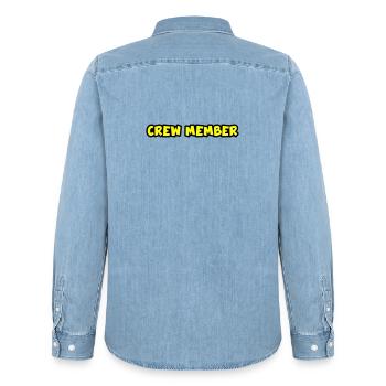 Crew Member - Men’s Organic Denim Shirt by Stanley/Stella - light wash - Back - AI Model Male 185 light (185cm)