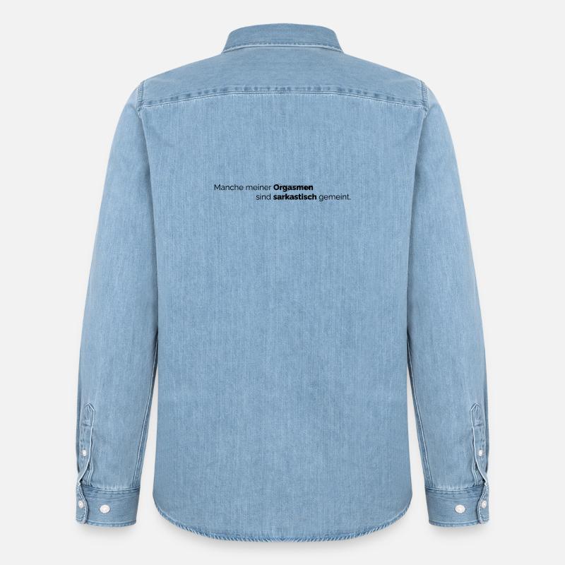 Orgasmus Sarkasmus - Männer Jeanshemd Organic von Stanley/Stella - verwaschenes Hellblau