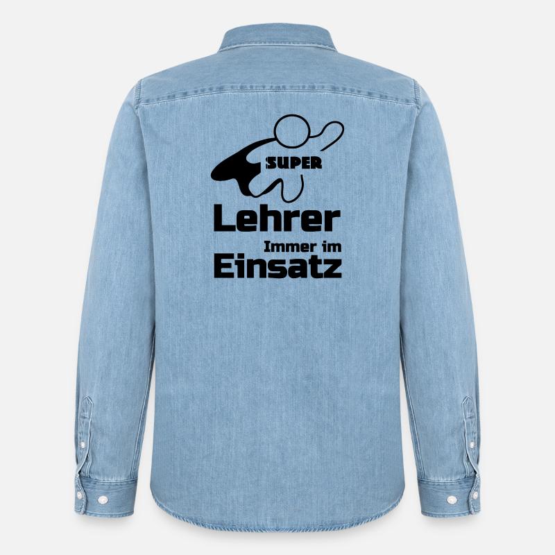 Super Lehrer Geschenk - Männer Jeanshemd Organic von Stanley/Stella - verwaschenes Hellblau
