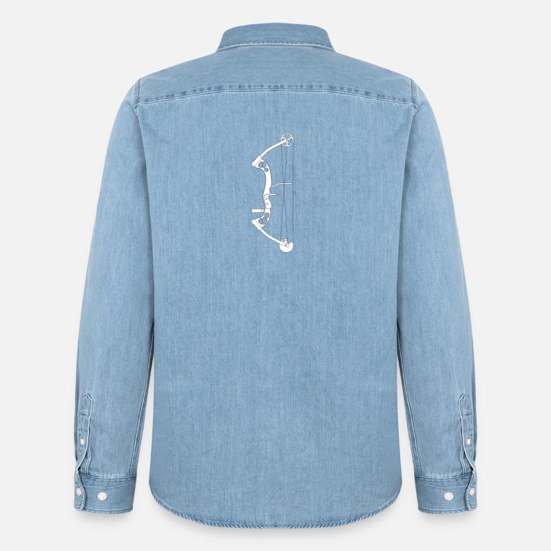 Bogenschießen Compoundbogen - Männer Jeanshemd Organic von Stanley/Stella - verwaschenes Hellblau
