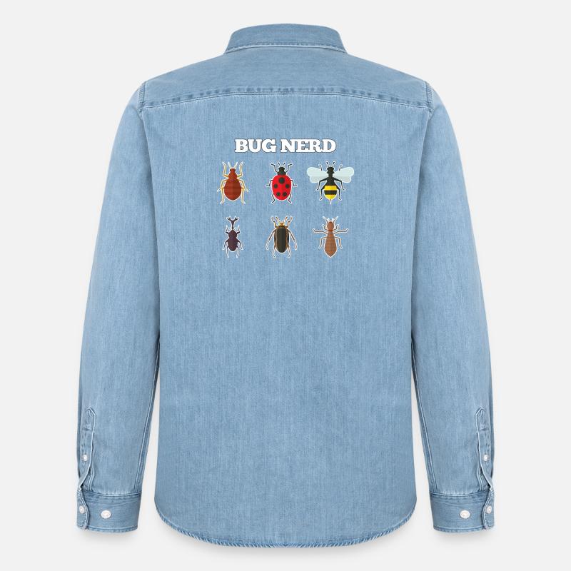 Bug Nerd - Männer Jeanshemd Organic von Stanley/Stella - verwaschenes Hellblau