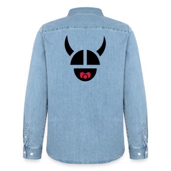 Viking Child - Men’s Organic Denim Shirt by Stanley/Stella - light wash - Back - AI Model Male 185 light (185cm)