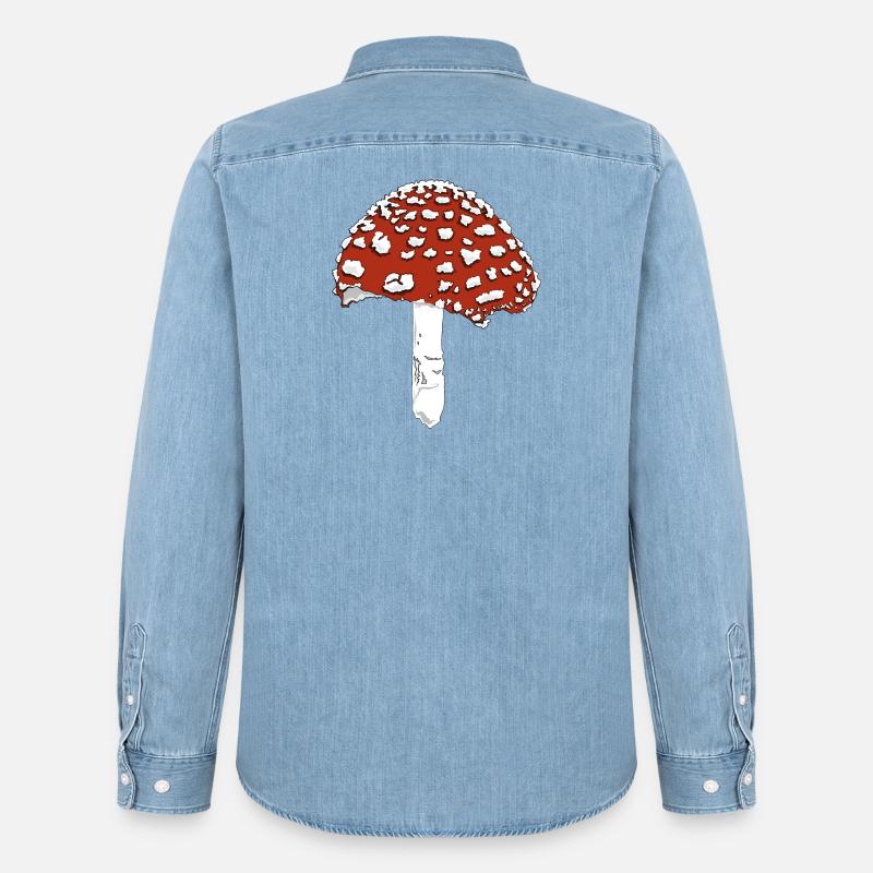 Toadstool toadstool amanita - Men’s Organic Denim Shirt by Stanley/Stella - light wash