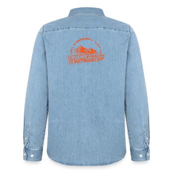 Cadeau grimpeur rocher escalade - Chemise en denim homme bio Stanley/Stella - bleu clair délavé - Dos - AI Model Male 185 light (185cm)
