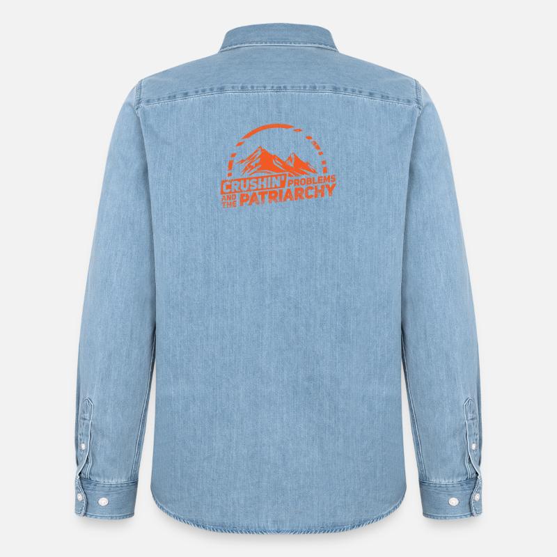 Geschenk Kletterer Boulderer klettern - Männer Jeanshemd Organic von Stanley/Stella - verwaschenes Hellblau
