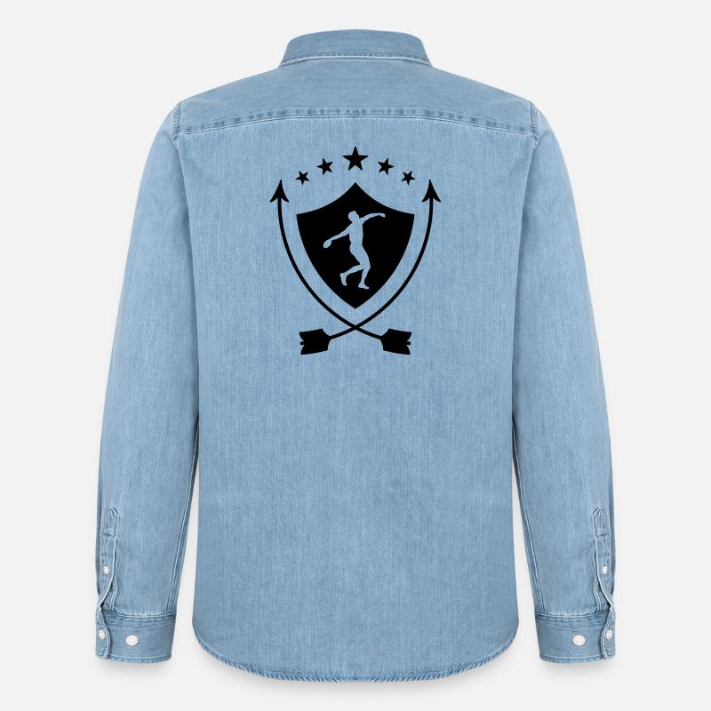 Speerwurf / Diskuswurf / Kugelstoßen / Hammerwurf - Männer Jeanshemd Organic von Stanley/Stella - verwaschenes Hellblau