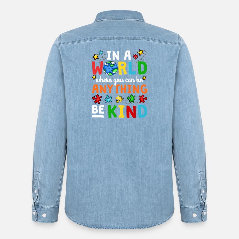 Autismus Bewusstsein - Männer Jeanshemd Organic von Stanley/Stella - verwaschenes Hellblau