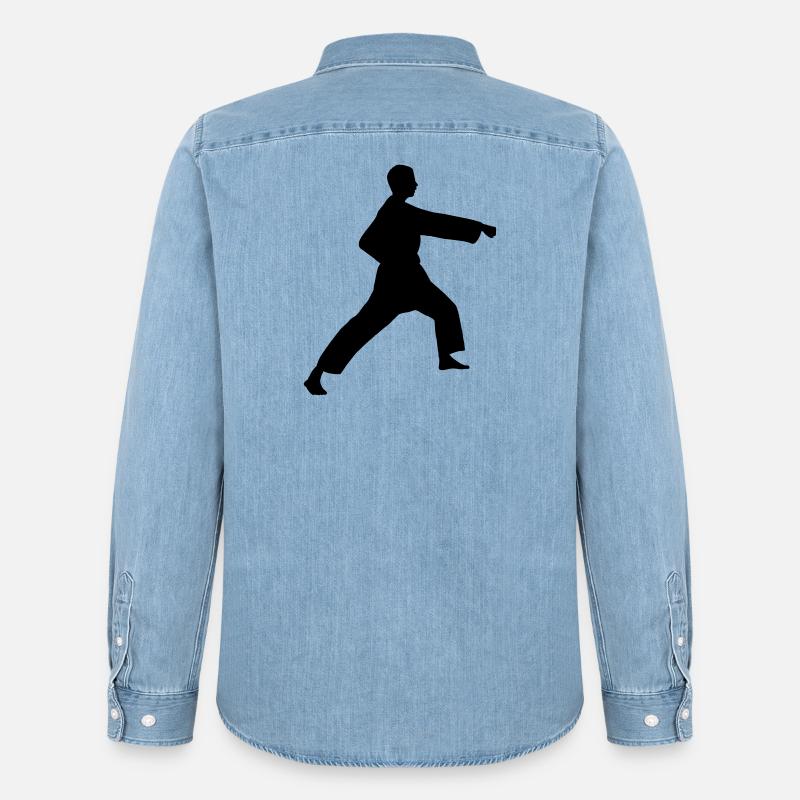 Punsch Karate oder Teakwondo Punsch - Männer Jeanshemd Organic von Stanley/Stella - verwaschenes Hellblau