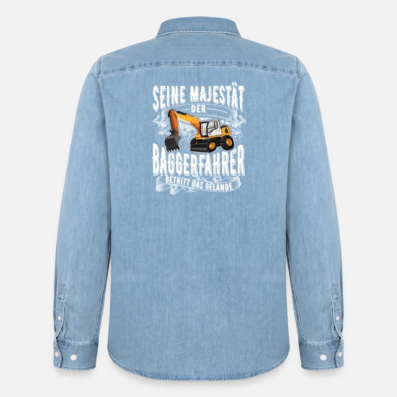 Baggerfahrer - Männer Jeanshemd Organic von Stanley/Stella - verwaschenes Hellblau