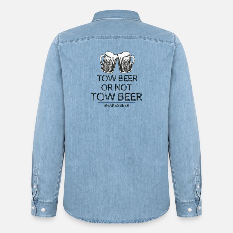 Bier oder nicht Bier - Männer Jeanshemd Organic von Stanley/Stella - verwaschenes Hellblau