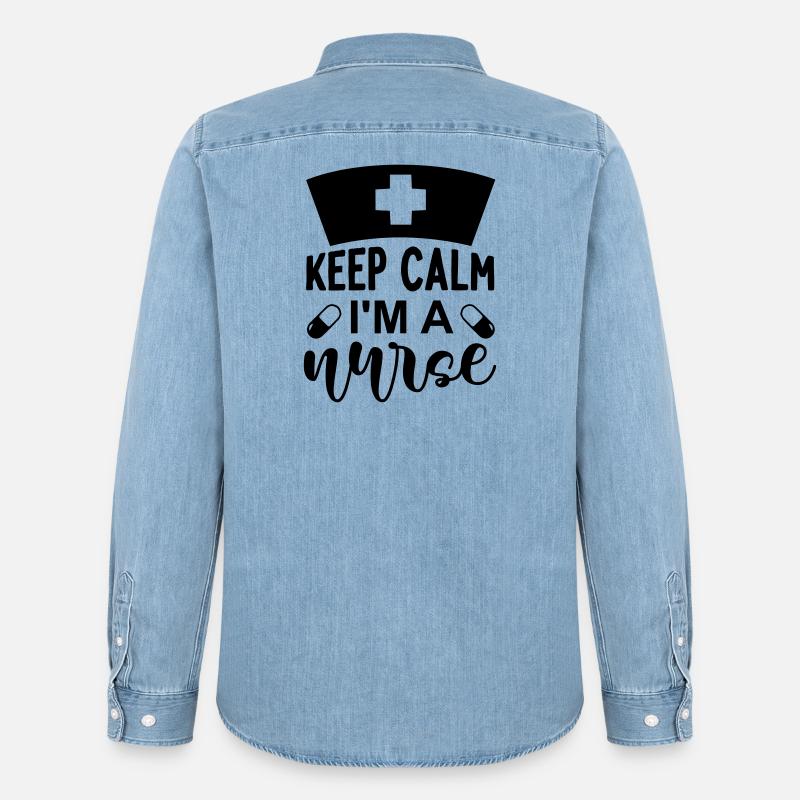 Keep calm im a nurse - Männer Jeanshemd Organic von Stanley/Stella - verwaschenes Hellblau