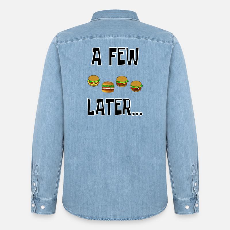 ein paar Hamburger später - Männer Jeanshemd Organic von Stanley/Stella - verwaschenes Hellblau