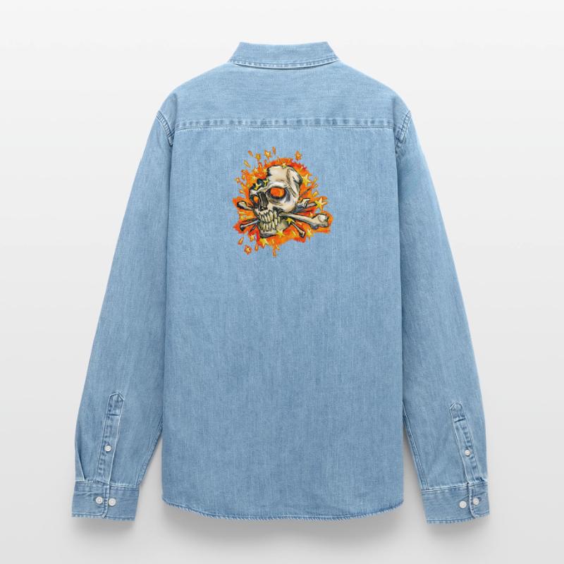 exploding skull Männer Jeanshemd Organic von Stanley/Stella