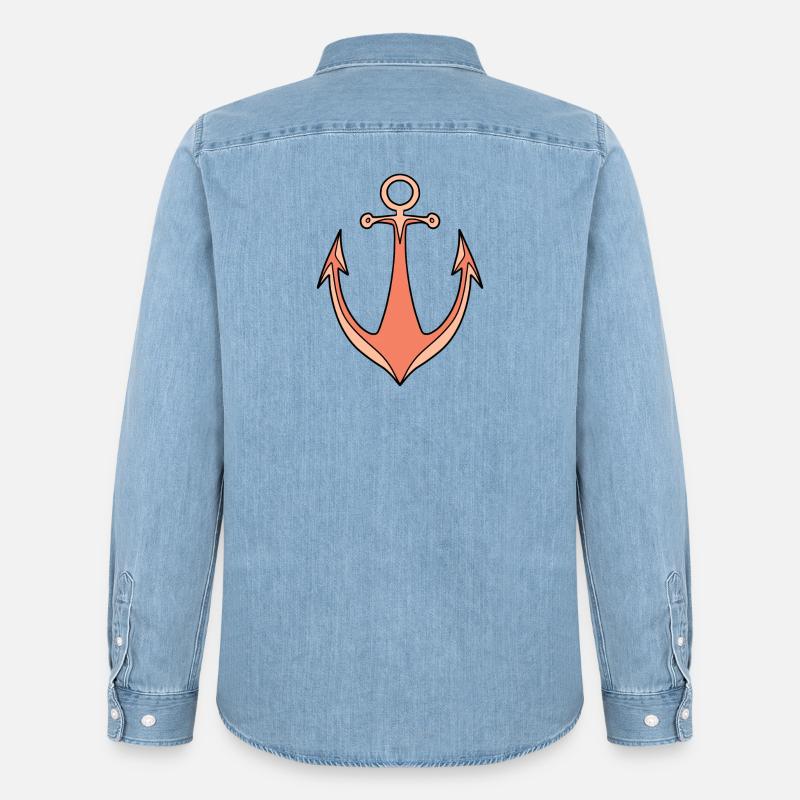 Anker - Männer Jeanshemd Organic von Stanley/Stella - verwaschenes Hellblau