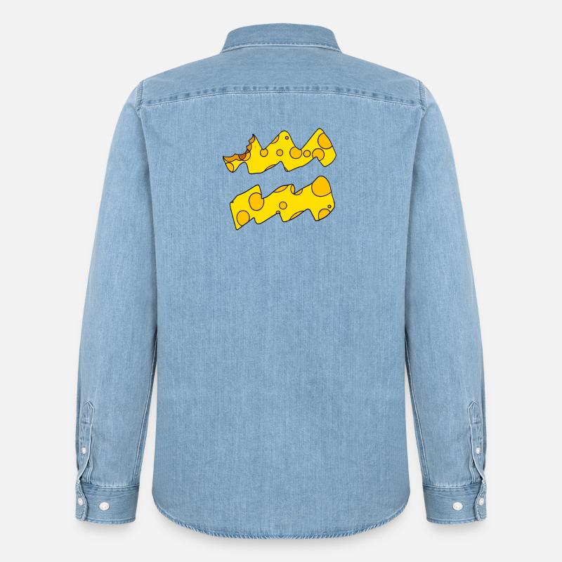 Sternzeichen Wassermann - Männer Jeanshemd Organic von Stanley/Stella - verwaschenes Hellblau