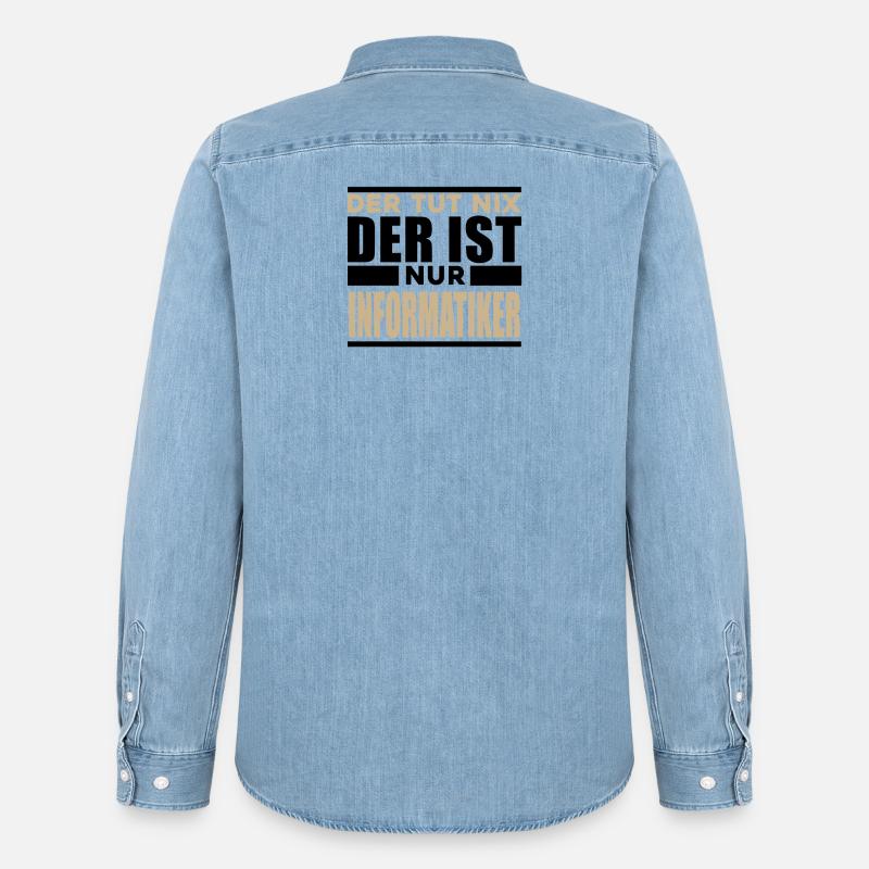 Informatiker Spruch - Männer Jeanshemd Organic von Stanley/Stella - verwaschenes Hellblau