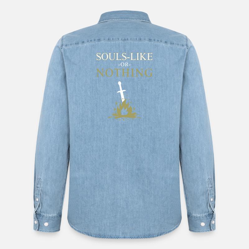 Seelen-Like oder nichts - Männer Jeanshemd Organic von Stanley/Stella - verwaschenes Hellblau